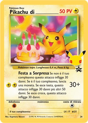Immagine di Pikachu compleanno 24 Near mint (IT)