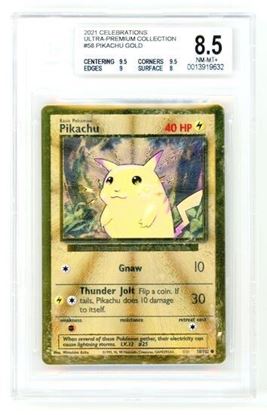 Immagine di Pikachu 8.5 Near Mint Plus Metal Gold 25 TH° Beckett