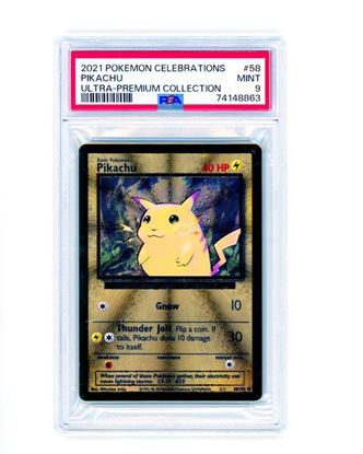 Immagine di Pikachu 58/102 metal gold ultra premium collection PSA 9 IT MT